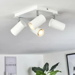 hofstein Plafonnier Zuoz Chrome, Blanc, 4 lumières