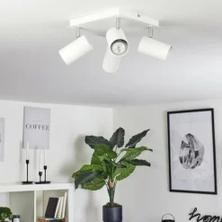 hofstein Plafonnier Zuoz Chrome, Blanc, 4 lumières