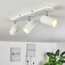 hofstein Plafonnier Zuoz Chrome, Blanc, 3 lumières