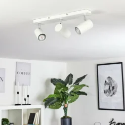 hofstein Plafonnier Zuoz Chrome, Blanc, 3 lumières