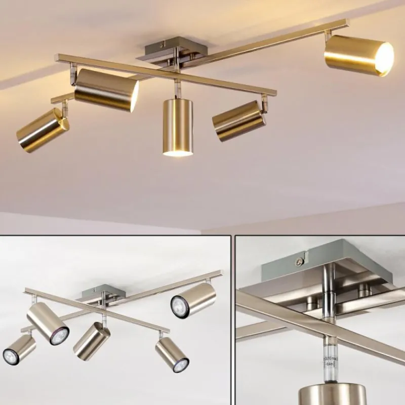 hofstein Plafonnier Zuoz Chrome, Nickel mat, 5 lumières