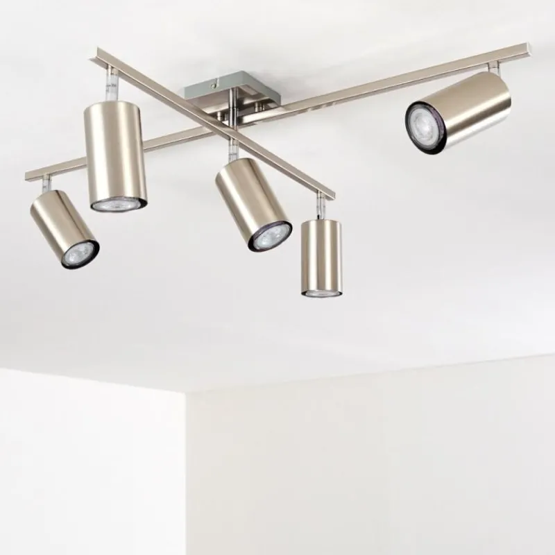 hofstein Plafonnier Zuoz Chrome, Nickel mat, 5 lumières