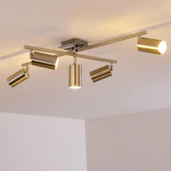 hofstein Plafonnier Zuoz Chrome, Nickel mat, 5 lumières