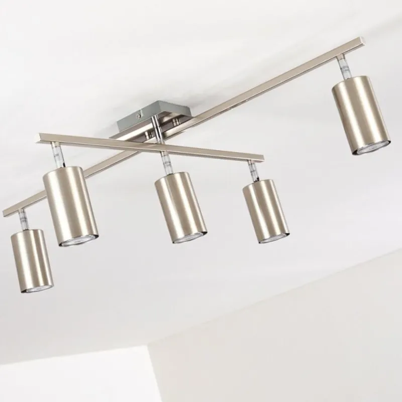 hofstein Plafonnier Zuoz Chrome, Nickel mat, 5 lumières