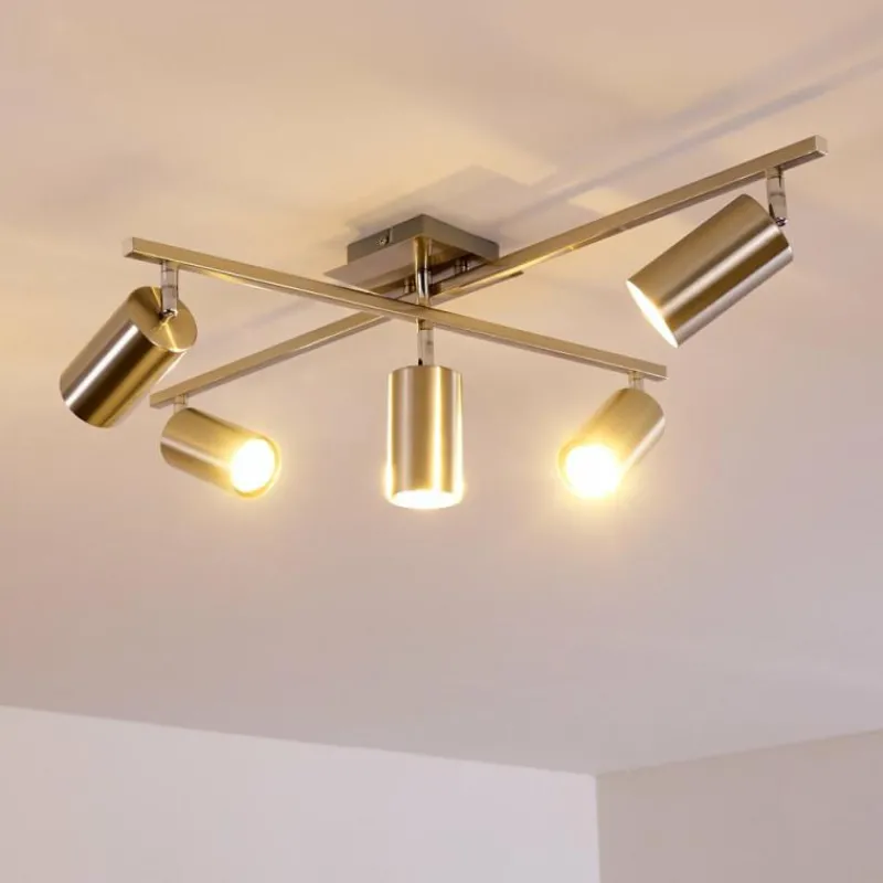 hofstein Plafonnier Zuoz Chrome, Nickel mat, 5 lumières