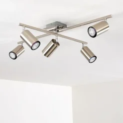 hofstein Plafonnier Zuoz Chrome, Nickel mat, 5 lumières