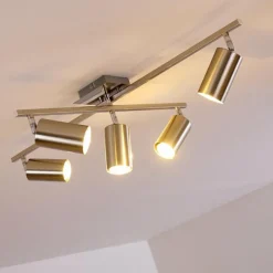 hofstein Plafonnier Zuoz Chrome, Nickel mat, 5 lumières