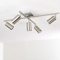 hofstein Plafonnier Zuoz Chrome, Nickel mat, 5 lumières