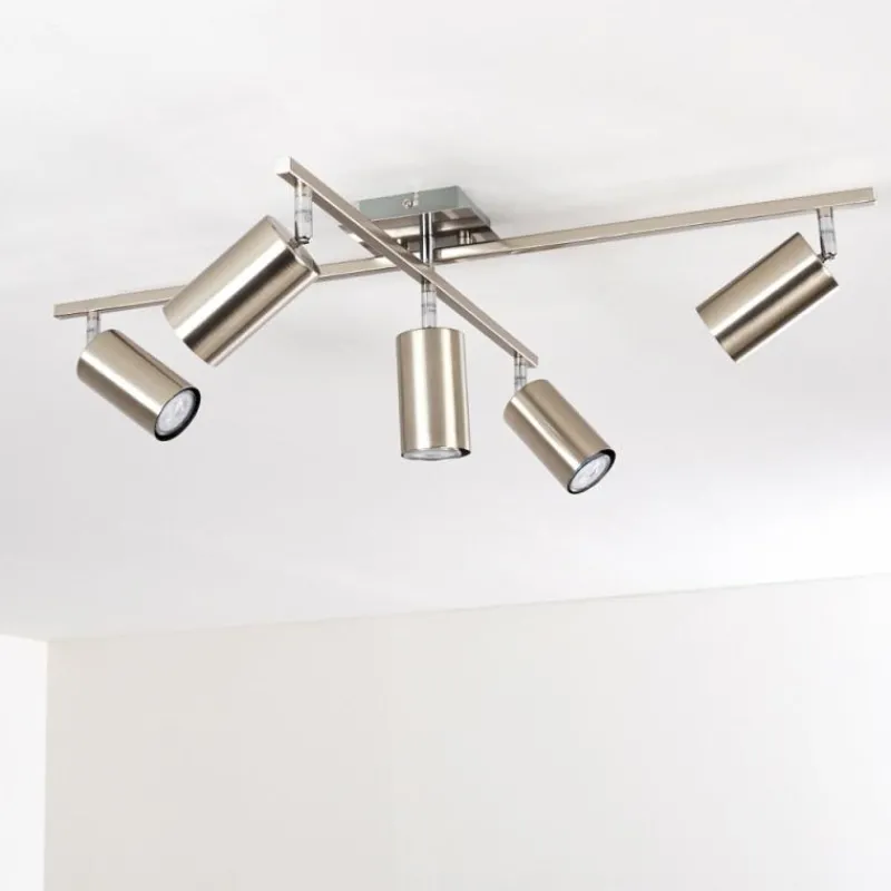 hofstein Plafonnier Zuoz Chrome, Nickel mat, 5 lumières