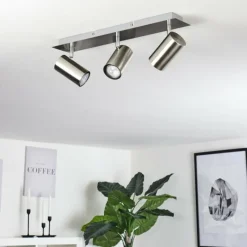 hofstein Plafonnier Zuoz Chrome, Nickel mat, 3 lumières