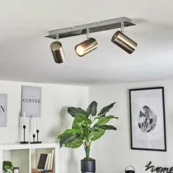 hofstein Plafonnier Zuoz Chrome, Nickel mat, 3 lumières