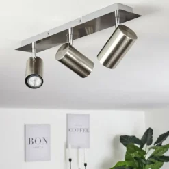 hofstein Plafonnier Zuoz Chrome, Nickel mat, 3 lumières