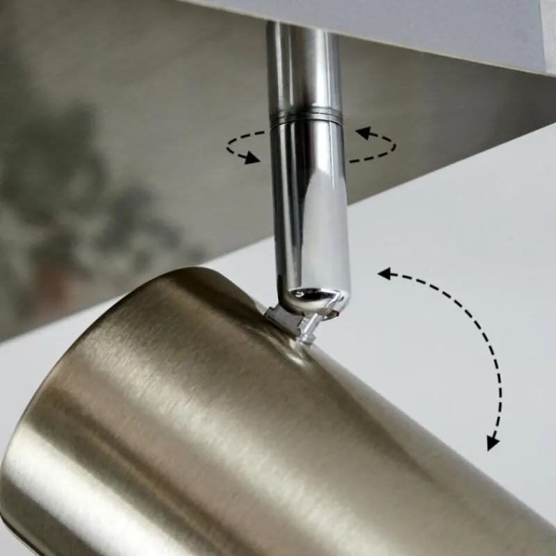 hofstein Plafonnier Zuoz Chrome, Nickel mat, 4 lumières