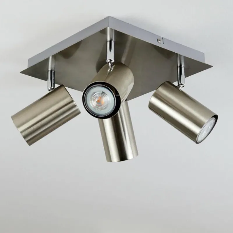 hofstein Plafonnier Zuoz Chrome, Nickel mat, 4 lumières