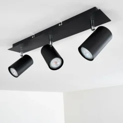 hofstein Plafonnier Zuoz Chrome, Noir, 3 lumières