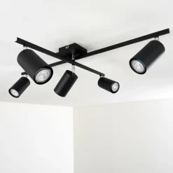 hofstein Plafonnier Zuoz Chrome, Noir, 5 lumières