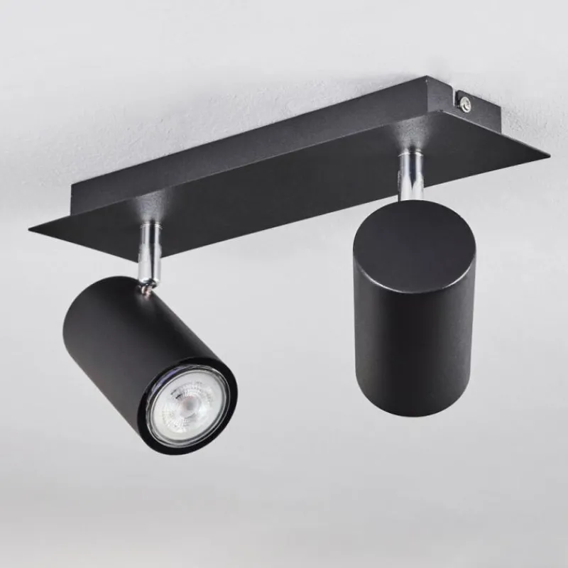 hofstein Plafonnier Zuoz Chrome, Noir, 2 lumières