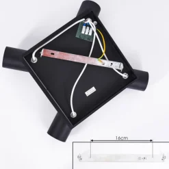 hofstein Plafonnier Zuoz Chrome, Noir, 4 lumières