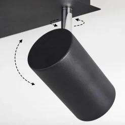 hofstein Plafonnier Zuoz Chrome, Noir, 4 lumières