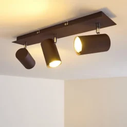 hofstein Plafonnier Zuoz Chrome, Rouille, 3 lumières* Spots Et Projecteurs