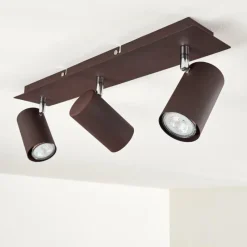 hofstein Plafonnier Zuoz Chrome, Rouille, 3 lumières* Spots Et Projecteurs