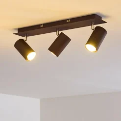 hofstein Plafonnier Zuoz Chrome, Rouille, 3 lumières* Spots Et Projecteurs