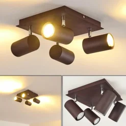 hofstein Plafonnier Zuoz Chrome, Rouille, 4 lumières* Spots Et Projecteurs