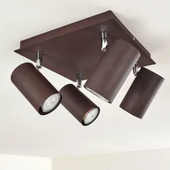 hofstein Plafonnier Zuoz Chrome, Rouille, 4 lumières* Spots Et Projecteurs