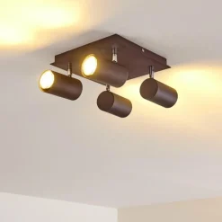 hofstein Plafonnier Zuoz Chrome, Rouille, 4 lumières* Spots Et Projecteurs