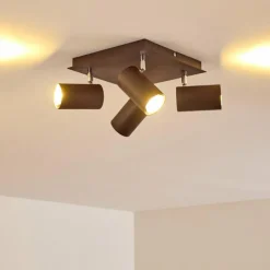 hofstein Plafonnier Zuoz Chrome, Rouille, 4 lumières* Spots Et Projecteurs