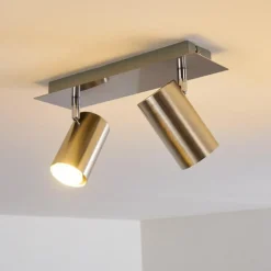 hofstein Plafonnier Zuoz Nickel mat, 2 lumières