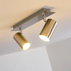 hofstein Plafonnier Zuoz Nickel mat, 2 lumières