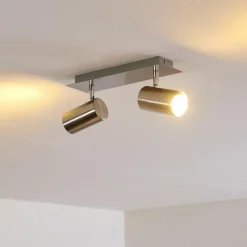 hofstein Plafonnier Zuoz Nickel mat, 2 lumières