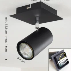 hofstein Plafonnier Zuoz Noir, 1 lumière