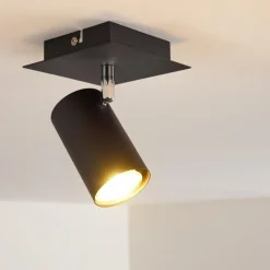 hofstein Plafonnier Zuoz Noir, 1 lumière