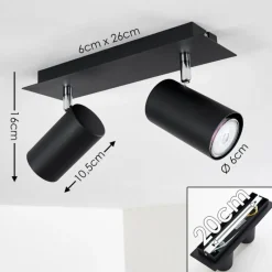 hofstein Plafonnier Zuoz Noir, 2 lumières