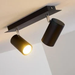 hofstein Plafonnier Zuoz Noir, 2 lumières