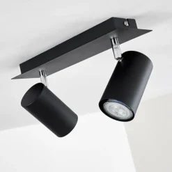 hofstein Plafonnier Zuoz Noir, 2 lumières