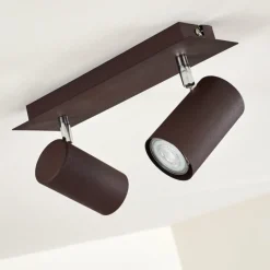 hofstein Plafonnier Zuoz Rouille, 2 lumières