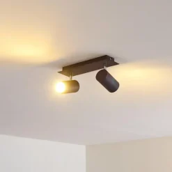 hofstein Plafonnier Zuoz Rouille, 2 lumières