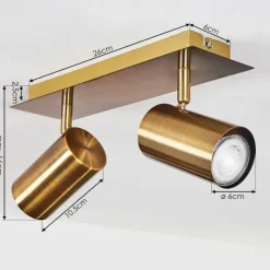 hofstein Plafonnier Zuoz Vieux laiton, 2 lumières
