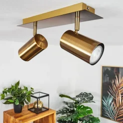 hofstein Plafonnier Zuoz Vieux laiton, 2 lumières