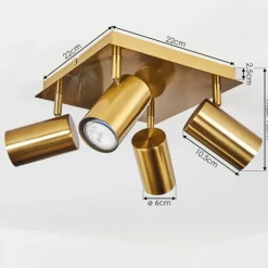 hofstein Plafonnier Zuoz Vieux laiton, 4 lumières* Spots Et Projecteurs