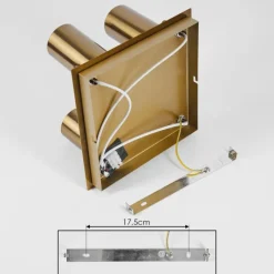 hofstein Plafonnier Zuoz Vieux laiton, 4 lumières* Spots Et Projecteurs