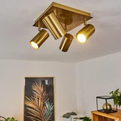 hofstein Plafonnier Zuoz Vieux laiton, 4 lumières* Spots Et Projecteurs