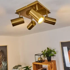 hofstein Plafonnier Zuoz Vieux laiton, 4 lumières* Spots Et Projecteurs