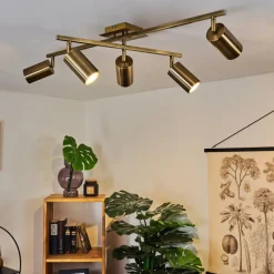 hofstein Plafonnier Zuoz Vieux laiton, 5 lumières