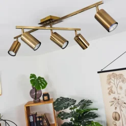 hofstein Plafonnier Zuoz Vieux laiton, 5 lumières