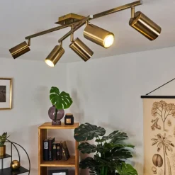 hofstein Plafonnier Zuoz Vieux laiton, 5 lumières