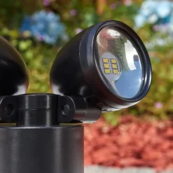 hofstein Plingshult Luminaire extérieur, Pieu, Eclairage de chemin LED Noir, 2 lumières